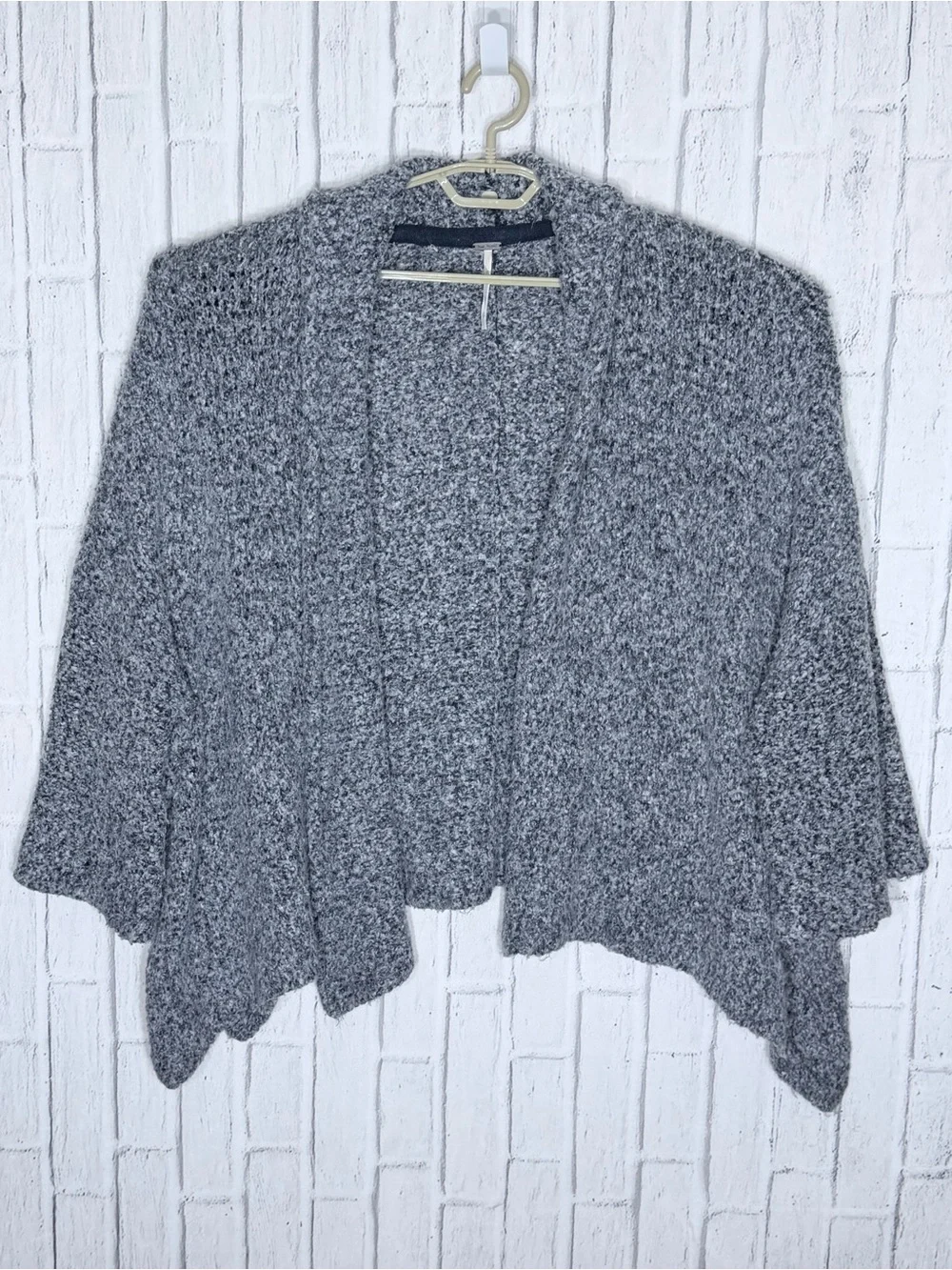 🩶 Free People BFF Cardigan Gray Bouclé Dolman Slouchy Sweater XS